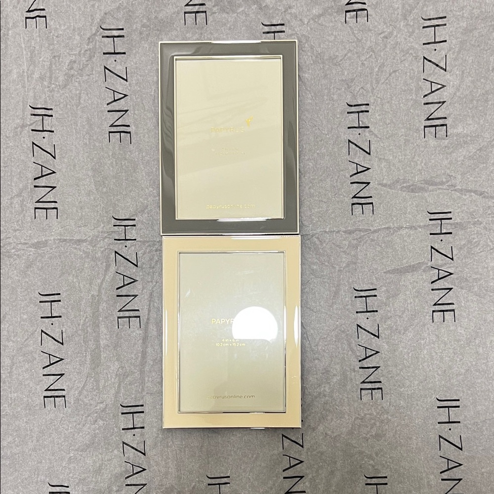 Two Papyrus Cream and Silver Picture Frame
